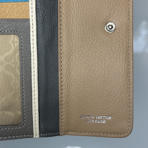 Vera Pelle multi color soft Italian leather long wallet - Picture 7 of 13
